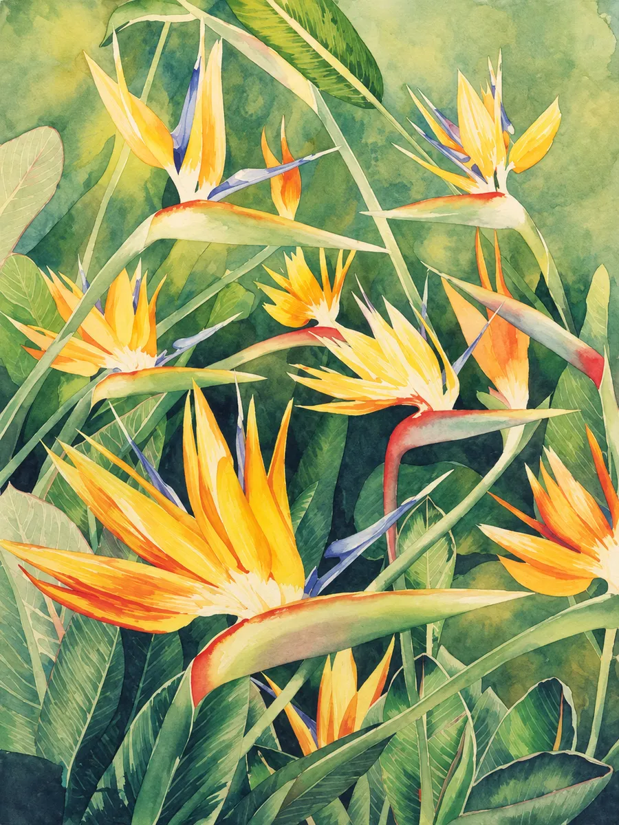 Bird-of-paradise flowers.